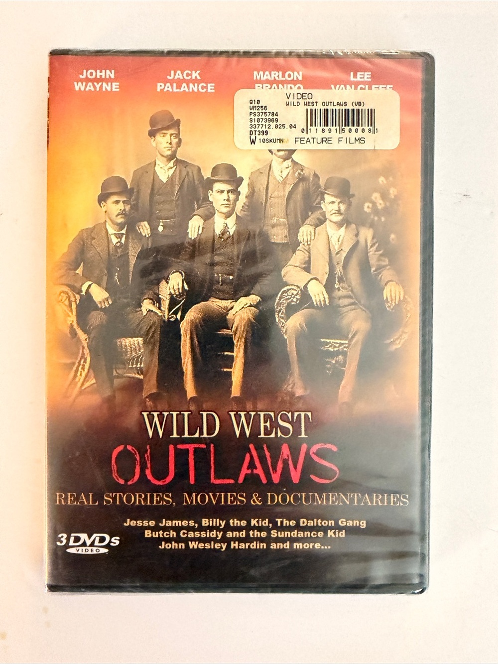 Wild West Outlaws 3 DVD Set John Wayne Brando Palance Westerns NEW Sealed